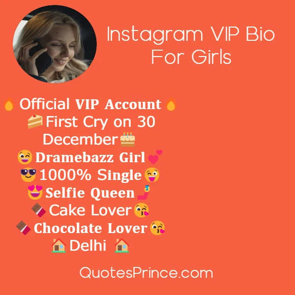 Instagram VIP Bio For Girls