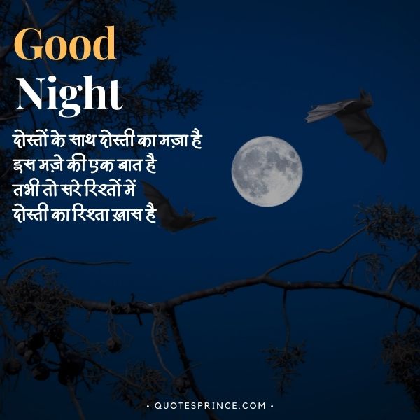 Dosti Good Night Shayari in Hindi